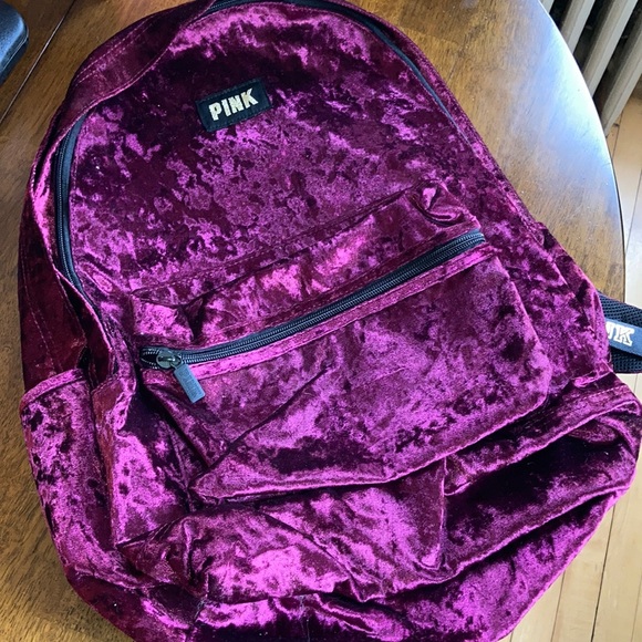 VS PINK Campus Backpack Burgundy Ruby Velvet NWOT